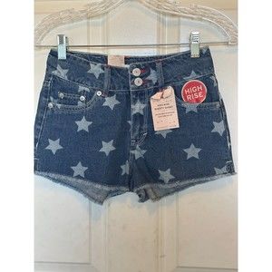 NWT Girls Levis Denim Blue Short Hi Rise Short Adjustable Waist Size 12  Stars